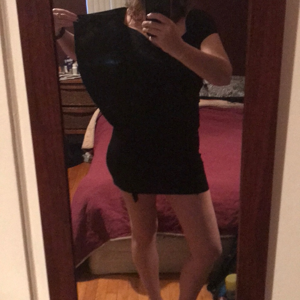 Grass dress with ruffled sides